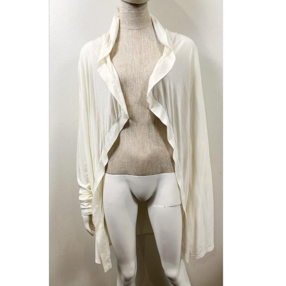 Helmut Lang Tops - HELMUT LANG WHITE LAYERING SLEEVE LAYERING CARDIGAN
